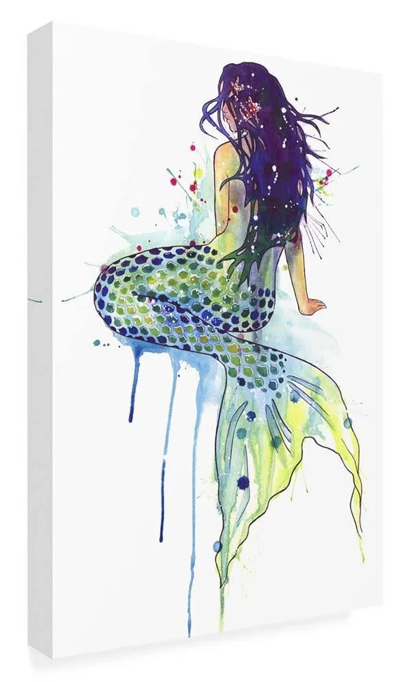 Trademark Fine Art Ic02363-C1624Gg Sam Nagel 'Mermaid Purple Hair' Can