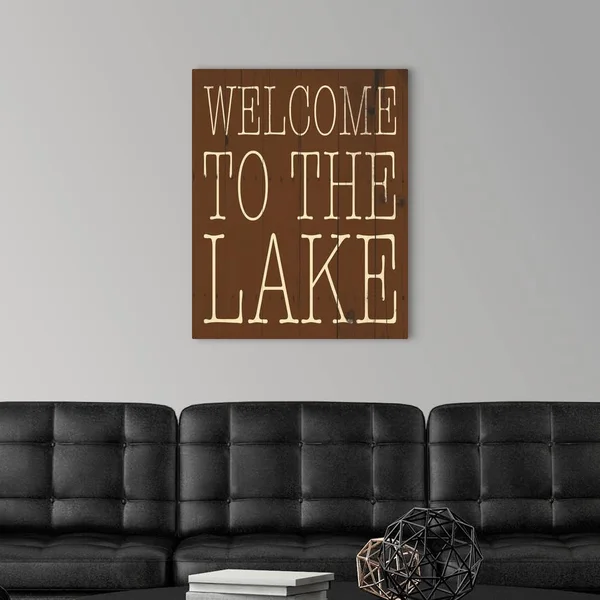 Welcome to The Lake - Large Solid-Faced Canvas Wall Art Print, Great Big Canvas