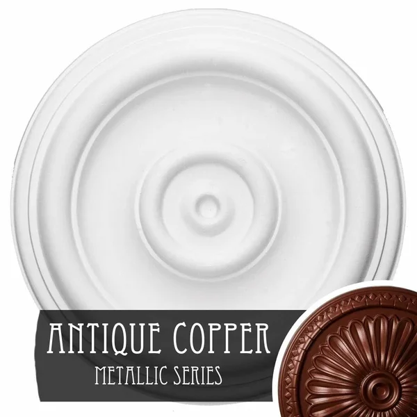 12x22OD x 1x22P Traditional Ceiling Medallion (Fits Canopies Up to 2 3/4x22), Hand-Painted Gold