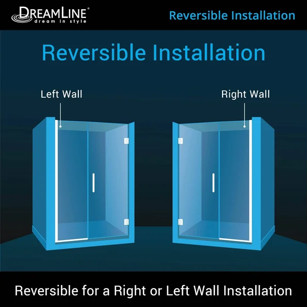 DreamLine SHDR-244307210-01 Unidoor Plus Hinged Shower DOOR - Chrome, 43 to 43-1/2x22 x 72x22