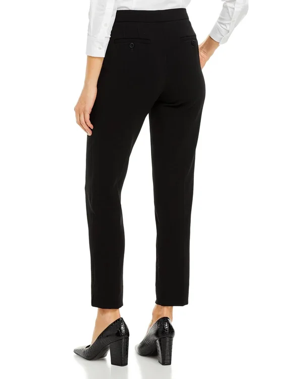 Theory Women's Ibbey Admiral Crepe Straight Pants - Black - Size 8