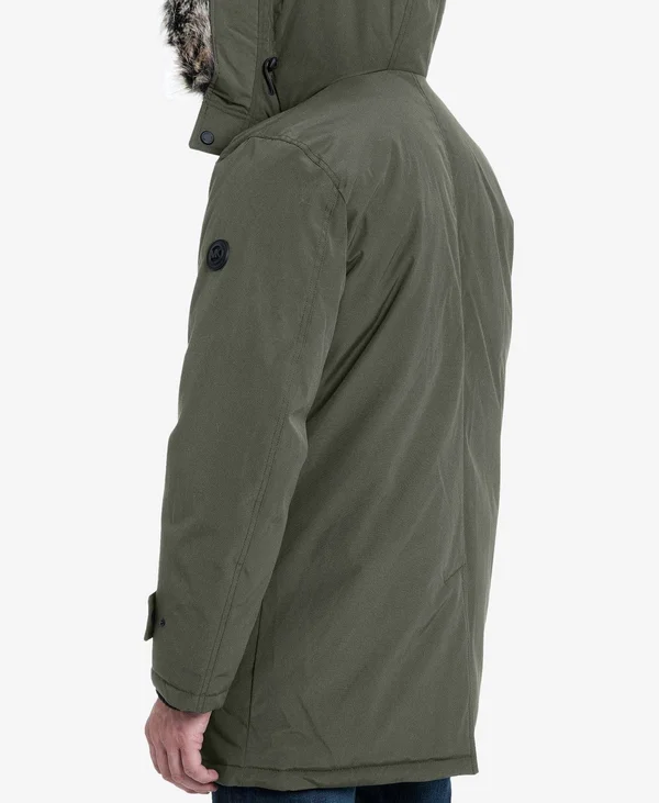 Michael Kors Men's Hooded Bib Snorkel Parka Coat Medium Olive Green