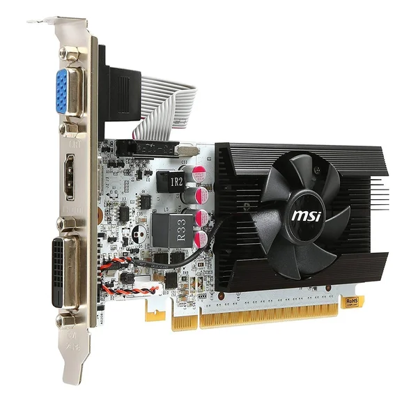 MSI GeForce GT 730 K-2GD5LP/OC Low Profile Graphics Card - 2 GB GDDR5 - 64-bit - 1006 MHz, 141.0 x 69.0 x 29.0 mm