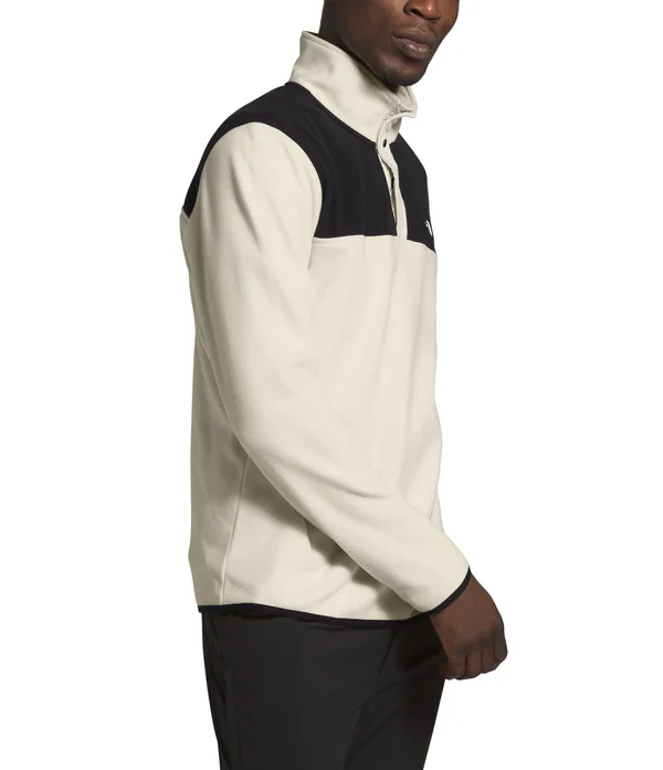 The North Face Men's TKA Glacier Snap-Neck Pullover - XL - Vintage White, TNF Black
