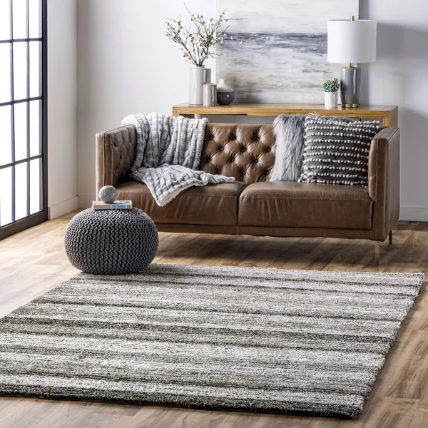 nuLOOM Drey Ombre Shag Area Rug - Size: 4& Square, Gray