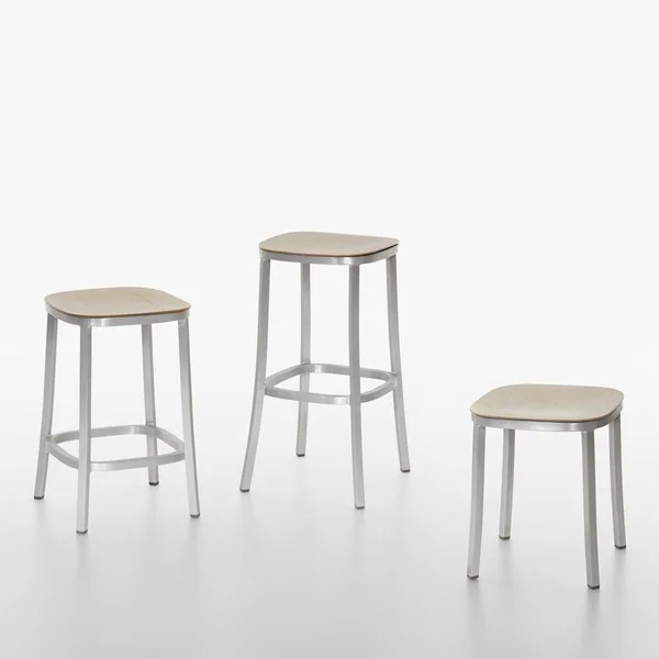 1 inch Counter Stool - Wood Seat by Emeco - Color: Brown (1 inch 24 Dark PC Walnut)