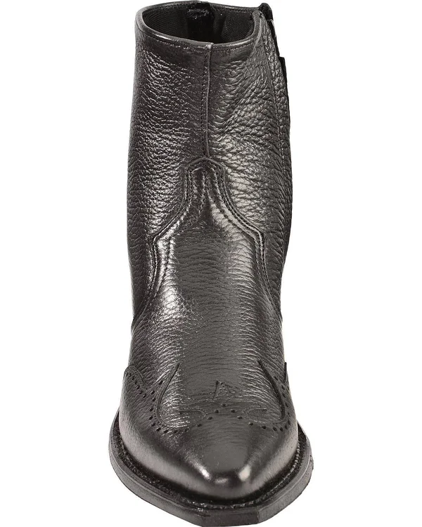Abilene Men's Western Wingtip Zipper Boot - 6445s, Size: 11.5, Black