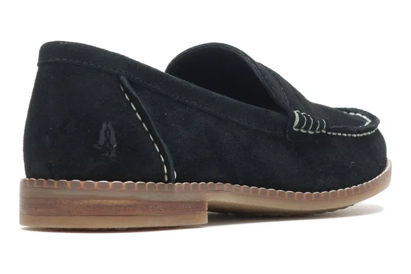 Women's Hush Puppies Wren Loafer Shoes - Wide Black Suede in Size 11