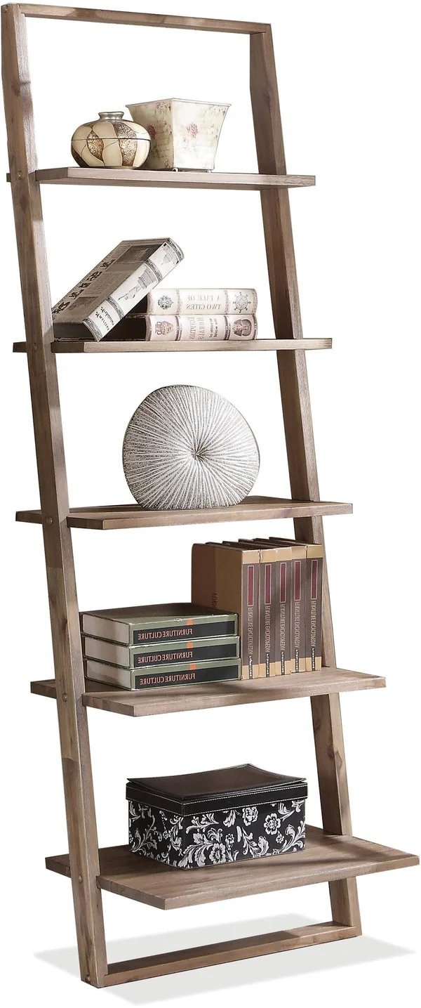 Riverside Furniture Lean Living Leaning Bookcase Smoky Driftwood