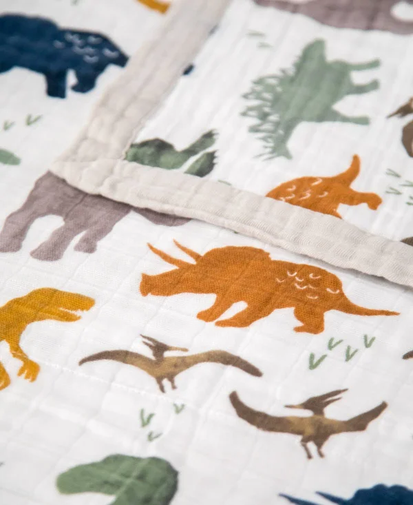 Little Unicorn Big Kid Cotton Muslin Quilt Dino Friends