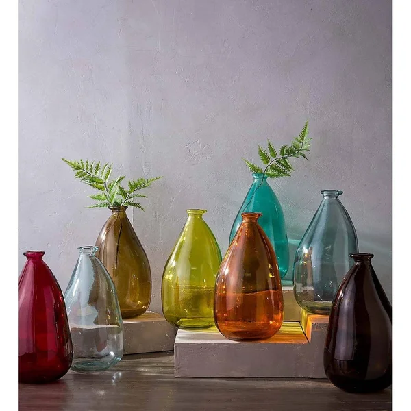 VivaTerra Oblong Recycled Glass Balloon Vase - 14x22 - Gray