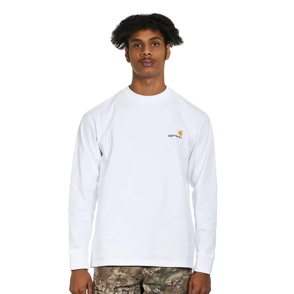 Carhartt WIP L/S American Script T-Shirt - White - 2XL - Men