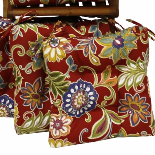 Blazing Needles Square Solid Outdoor Chair Cushion (Set of 2)