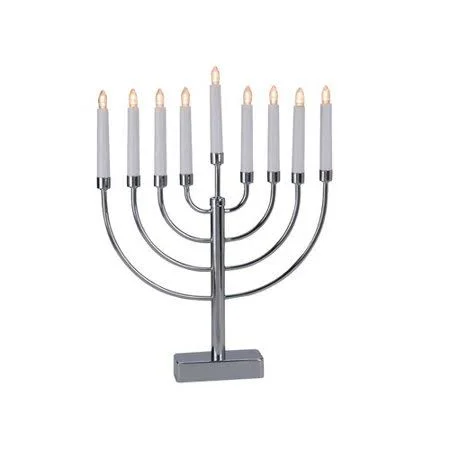 The Holiday Aisle Battery Operated Menorah, Silver