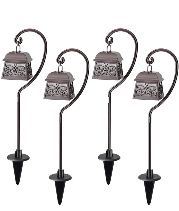 Smartyard 22 inch Hanging Solar Lights Multipurpose Shepherd Hook 4-Pack