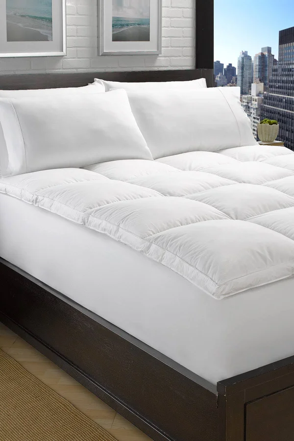 White Goose Down Feather Bed - Cal King