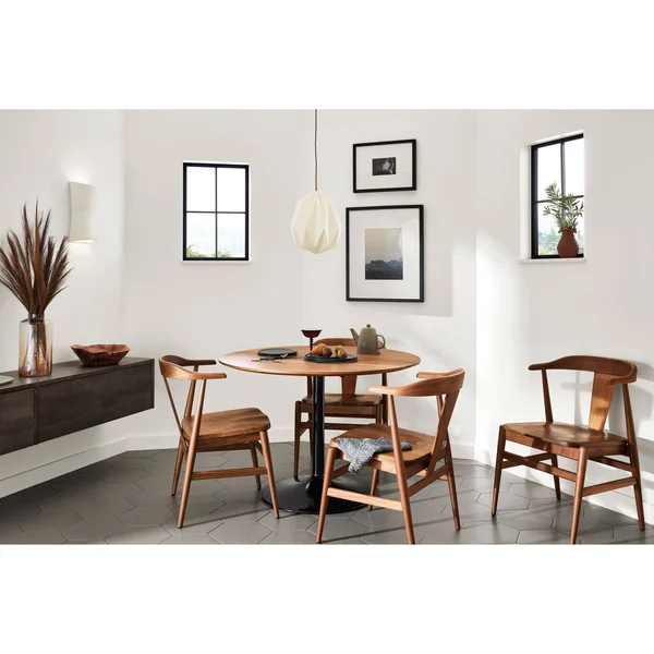 Room & Board, Modern Aria 36 Diameter Round Table, Satin Etched Tempered Glass Top