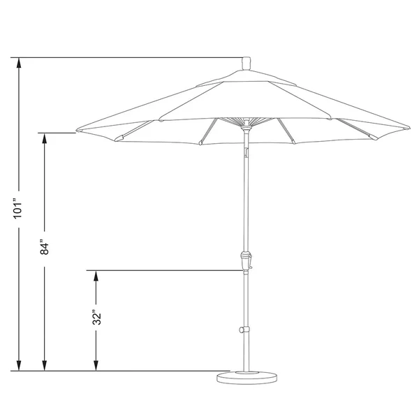 California Umbrella 9ft. Aluminum Market Umbrella Auto Tilt Champagne-Olefin-Red