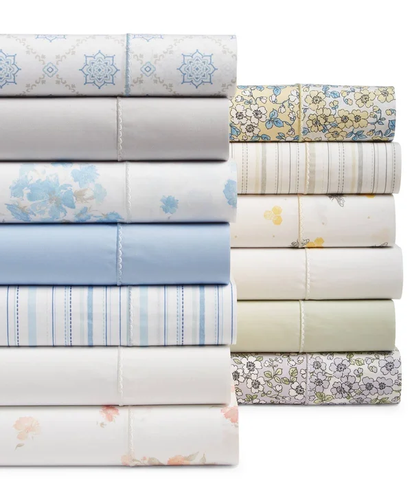 Martha Stewart Collection Solid Egyptian Cotton Percale 400 Thread Count 4 pc. Sheet Set - King, Created for Macy&s - Milky Green