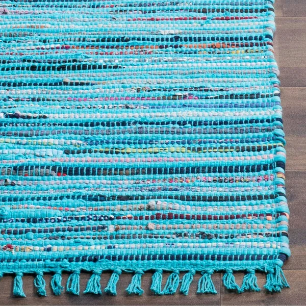 Safavieh Rag Rug RAR125C 2&3x22 x 10&0x22 Runner Turquoise - Multi Area Rug