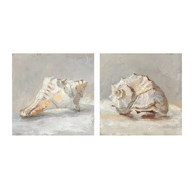Impressionist Shell Canvas Art Prints, Set of 2