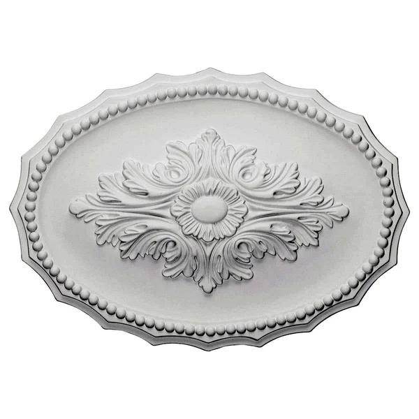16 7/8x22W x 11 3/4x22H x 1 1/2x22P Oxford Ceiling Medallion, Hand-Painted Iridescent Gold