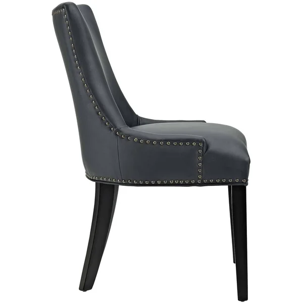 Modway Marquis Dining Chair Faux Leather Set of 2 - Black