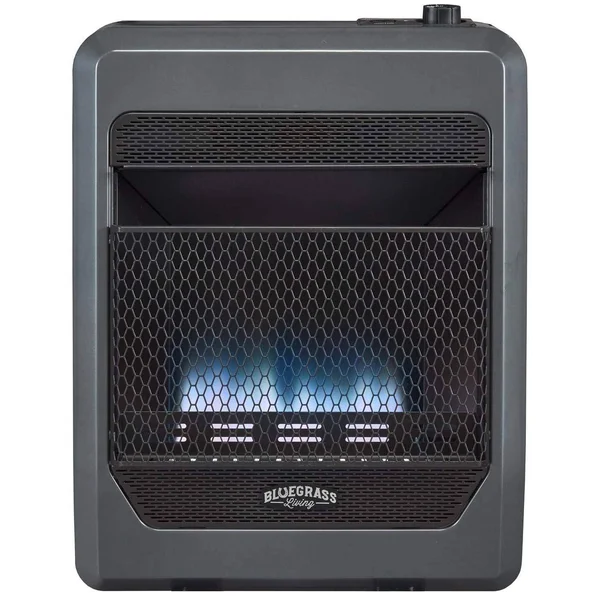 Bluegrass Living Natural GAS Vent Free Blue Flame GAS Space Heater with Blower and Base Feet - 20, 000 BTU - Model#B20TNB-BB