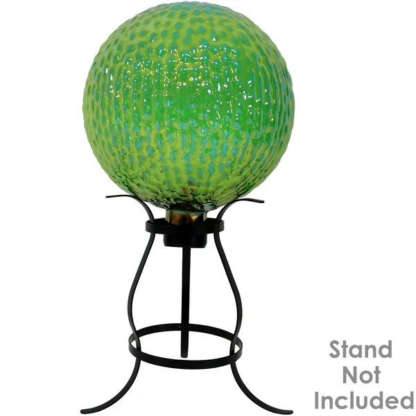 Sunnydaze Green Textured Surface Gazing Globe Ball - 10-Inch, Set of 2
