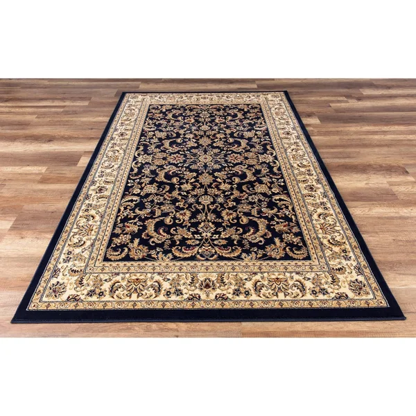 Great American Distributors C483.01.NV.5R 5 ft. Classic Eternal Traditional & Oriental Rug - Navy & Cream, Blue