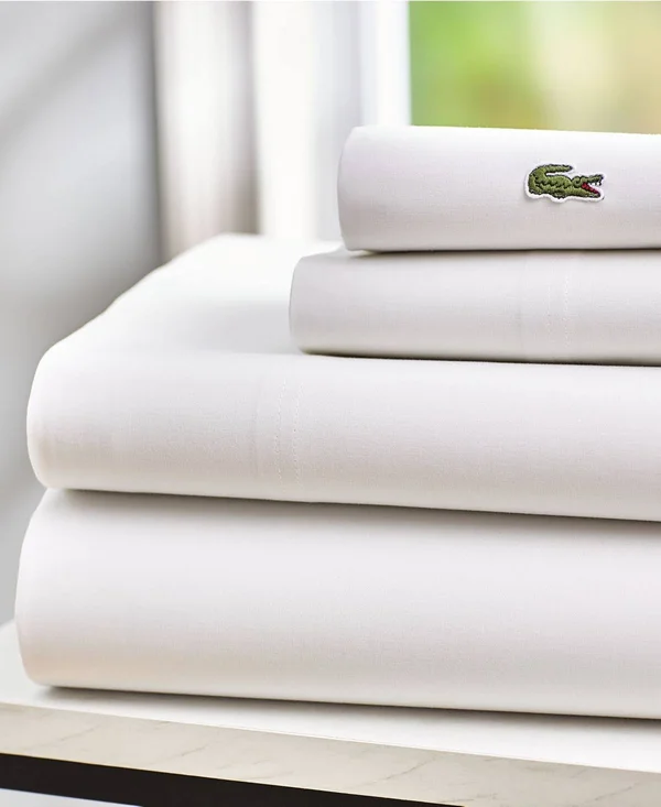 Lacoste Home Advantage Easy Care Sheet Set, Twin/XL - Deep Red