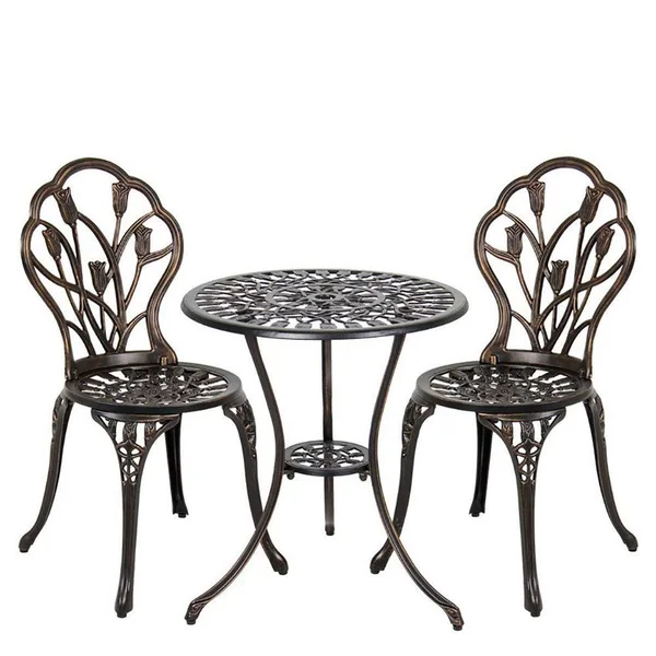 Patio Premier Tulip Garden 3-Piece Bistro Set Bronze