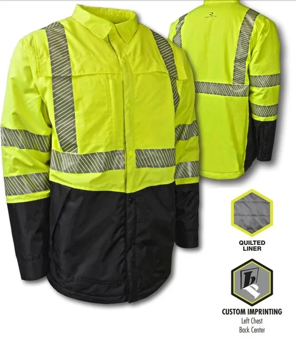 Radians SJ03-3SGR-M Ripstop Quilted Wind Shirt, Type R Class 3, Size Medium