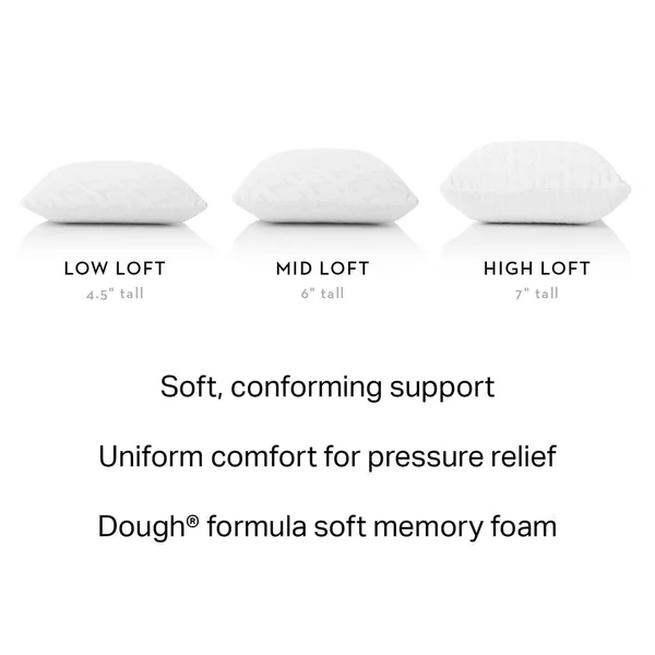 Malouf Dough King Mid Loft Memory Foam Pillow Plush