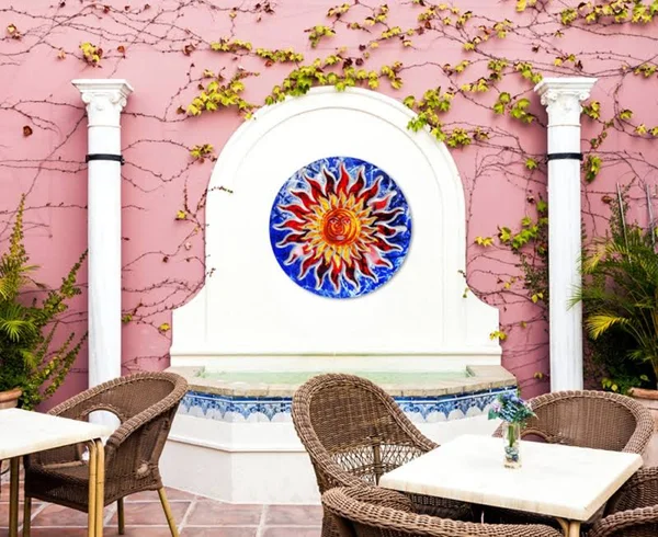 Next Innovations Sun Face Refraxions 3D Wall Art, Blue and Red