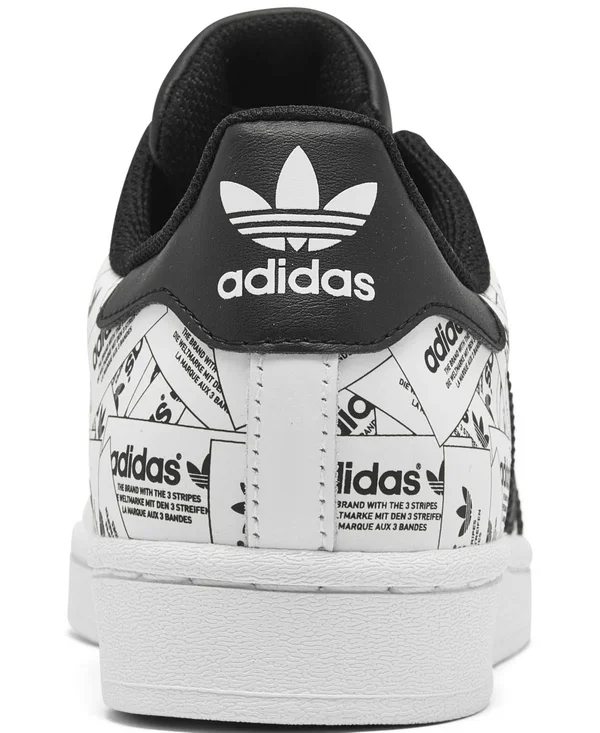 Adidas Superstar White/Black Print Men's Shoes, Size: 10