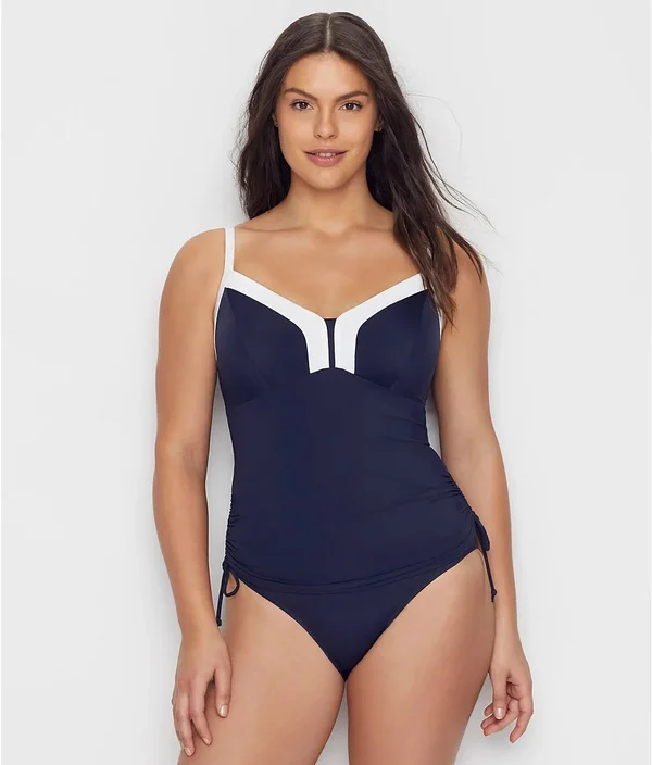Panache Catarina Underwire Tankini Top - Womens - Midnight - White - 36H