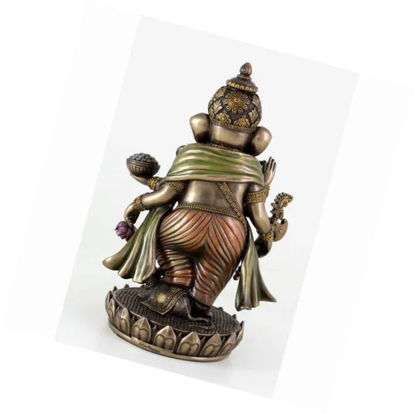 Top Collection Ganesh Statue - Lord of Success Ganesha Hindu God Sculpture in Cold Cast Bronze - 7.6-Inch Collectible Age Figuri