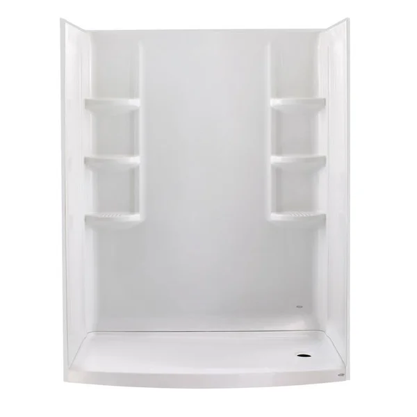 American Standard Ovation Curved 30 in. x 60 in. x 72 in. 3-Piece Direct-to-Stud Alcove Shower Wall in Arctic White