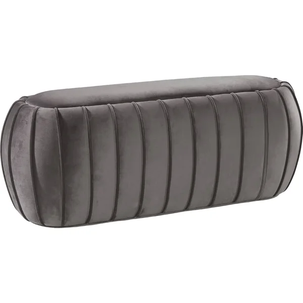 Meridian Furniture 139Grey Delilah Grey Velvet Ottoman & Bench