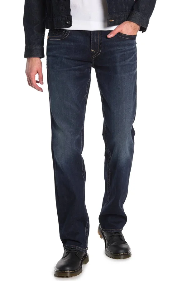 True Religion Ricky Relaxed Straight Leg Jeans, Size 30 - Ghkd Dark at Nordstrom Rack