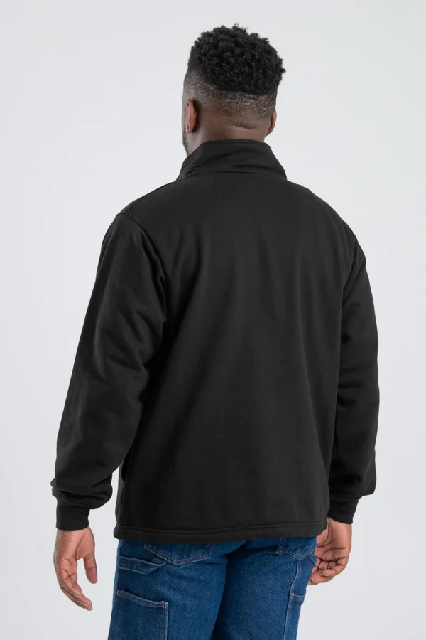 Berne Men's Thermal Lined Quarter Zip Sweatshirt - Navy - M - Tall