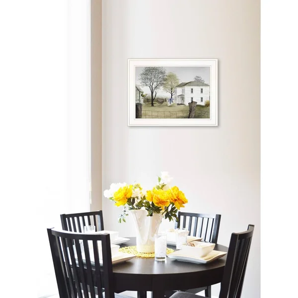 TrendyDecor4U Spring Cleaning by Billy Jacobs, Ready to Hang Framed Print, White Frame