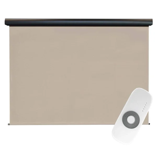 Keystone Fabrics O80.108.80 10 x 8 ft. Regal Rechargeable Motorized Outdoor Sun Shade with Protective Valance - Maple White