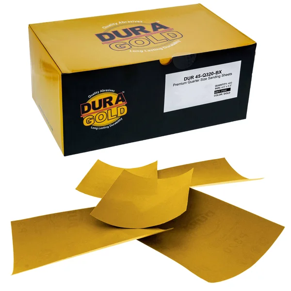 320 Grit - 1/4 Sheet Palm Sander Sandpaper 5.5x22 x 4.5x22 Box of 400
