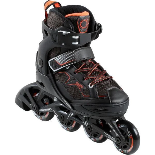 Oxelo Kid's Fit 3 Inline Fitness Skates - 6 to 12 Years in Dark Blue, Size W5 - 7.5/M3.5 - 6