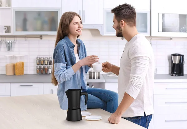 bonVIVO Intenca Stovetop Espresso Maker - Luxurious Italian Coffee Machine Maker - Stainless Steel Espresso Maker Full Bodied Cof