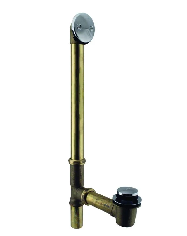 Westbrass d326-26 Tip Toe Bath Waste - 22 in. Make-Up - 17 Ga. Tubing - Polished Chrome