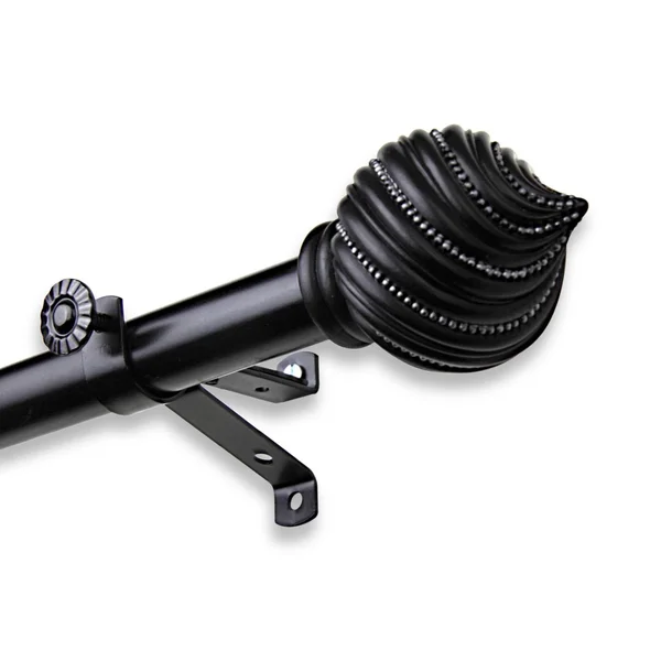 InStyleDesign Mya Adjustable Curtain Rod - 48 to 84 inch - Black