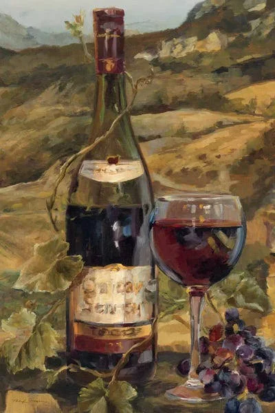 Framed Poster Prints - Tuscan Valley Red by Marilyn Hageman ( Food & Drink > Drinks > Wine art)